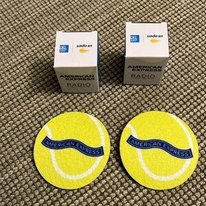 2 2024 US Open American Express Radios and Two American Express US Open Coasters